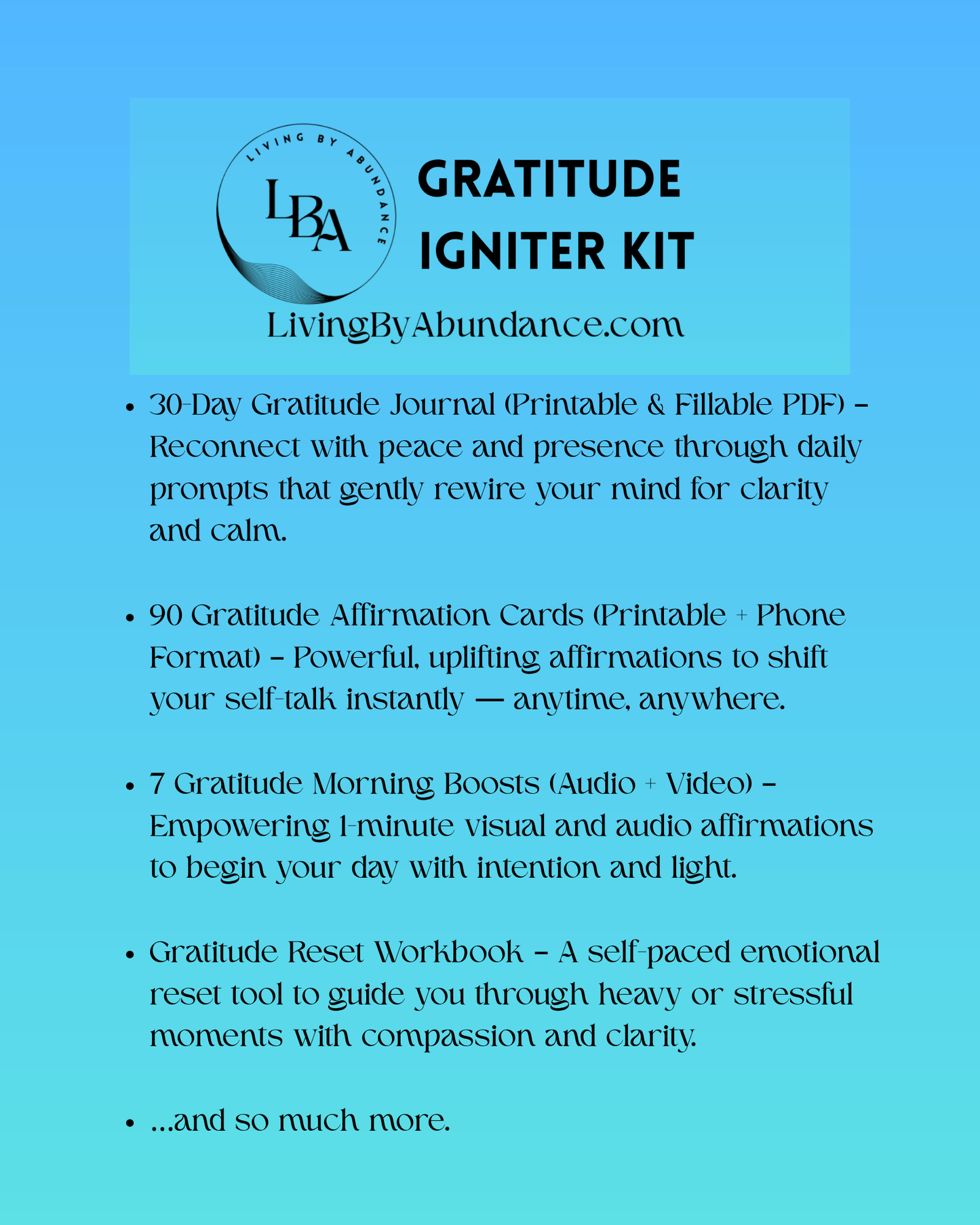 Living By Abundance™ Gratitude Igniter Kit