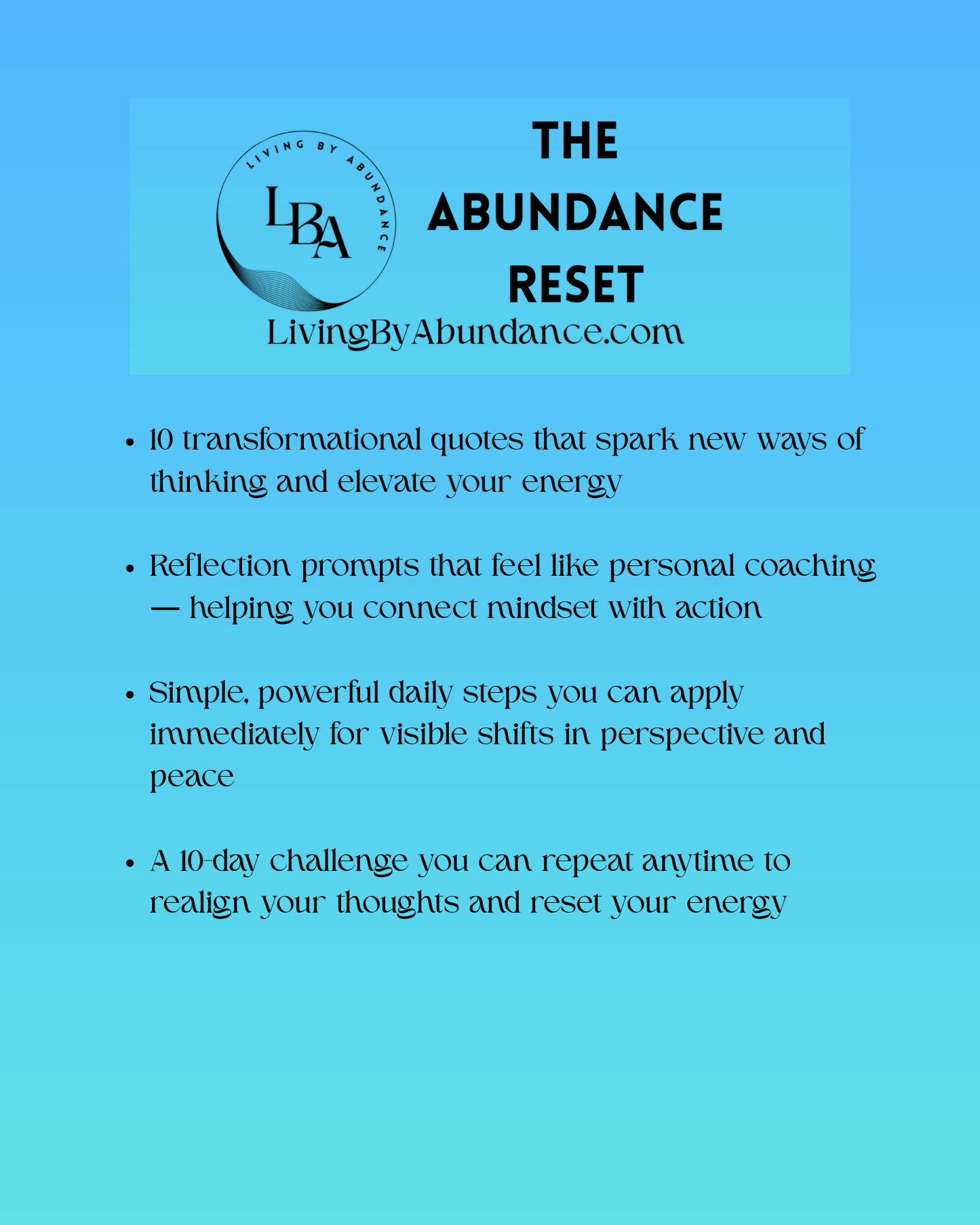 Living By Abundance™ The Abundance Reset
