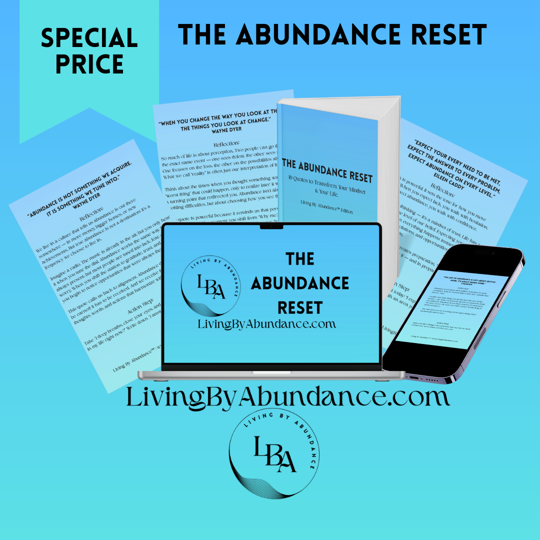 Abundance mindset mini e-book with quotes, reflections, and daily action steps