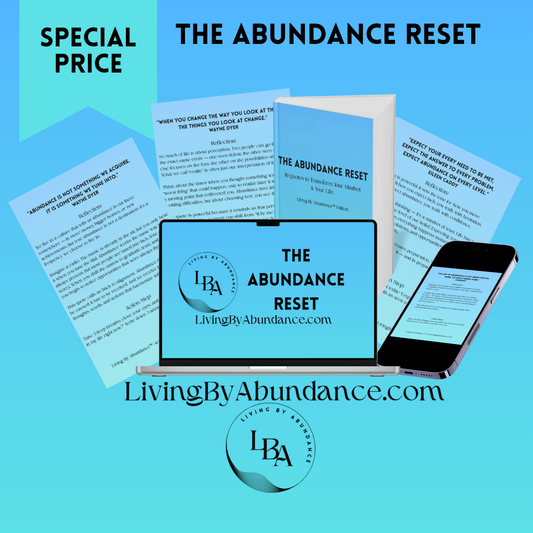 Abundance mindset mini e-book with quotes, reflections, and daily action steps