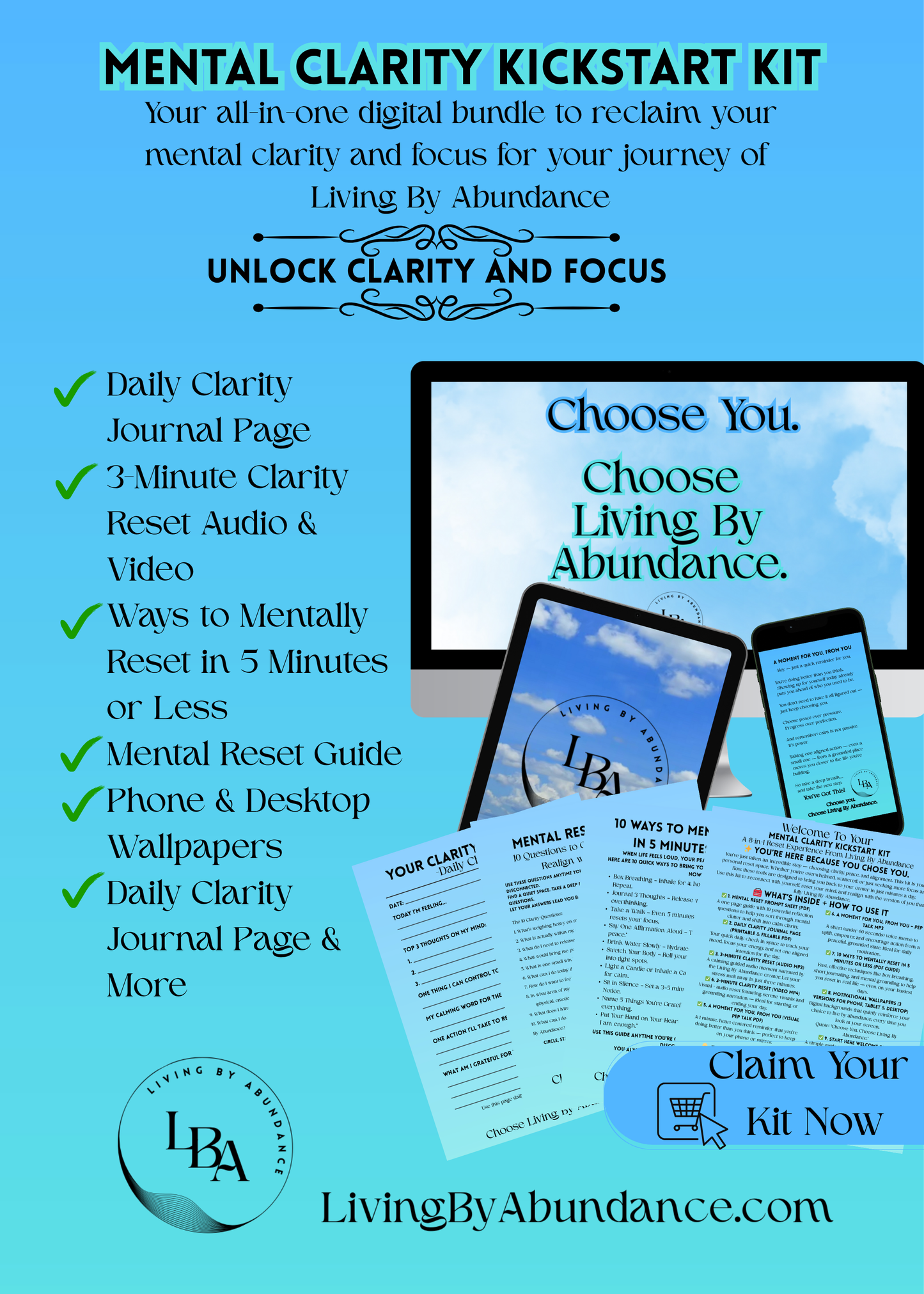 Living By Abundance™ The Mental Clarity Kickstart Kit